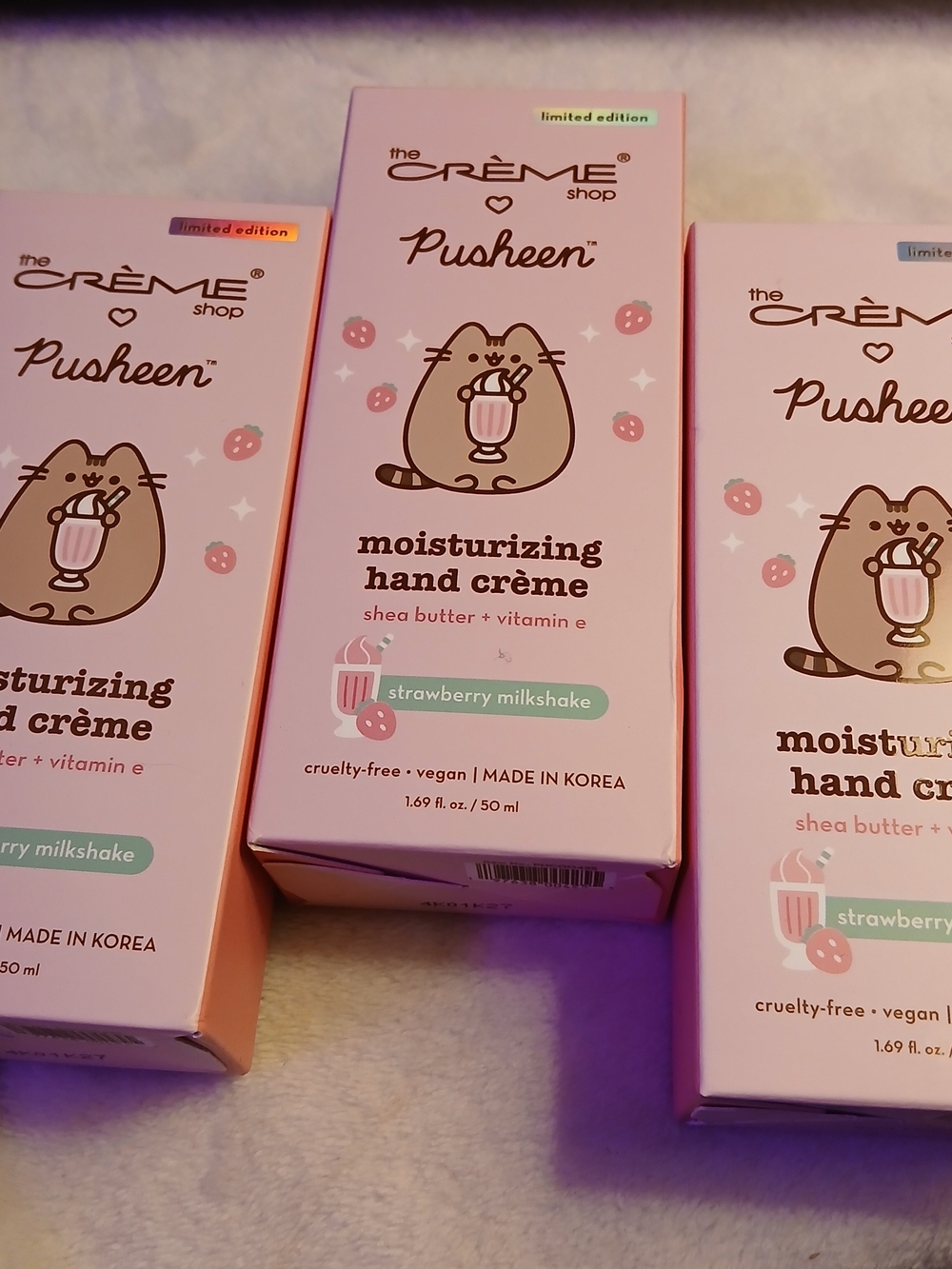 The Creme Shop Pusheen STRAWBERRY MILKSHAKE Moisturizing Hand Crème - 3 PACK